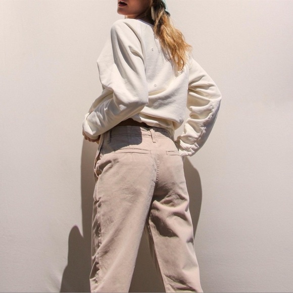 Free People Relaxed Boyfriend Chino Pants Size 26 Pale Pink 100% Cotton - Picture 2 of 10
